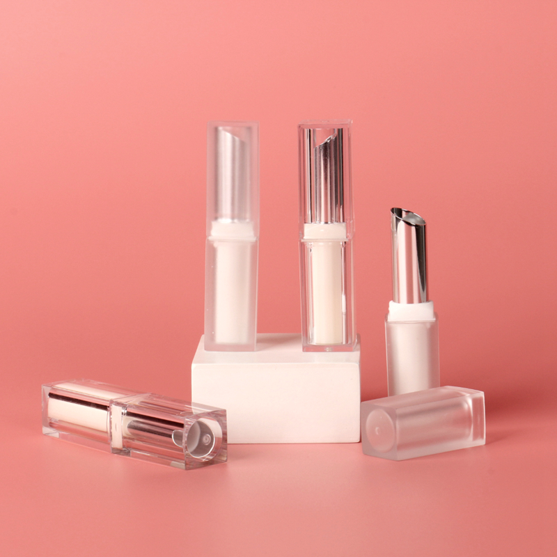 Fashion Design Abs Lipstick Containers Plastic Tubes Hot Stamping White